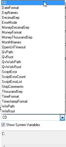 Select the system variable